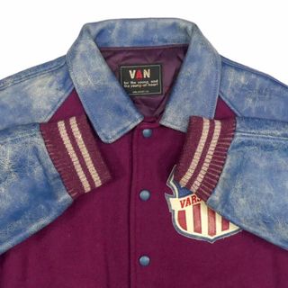 VAN JACKET ヴァンヂャケット スタジャン 紫 L レザー HH9165