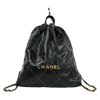 シャネル(CHANEL)の　シャネル CHANEL CHANEL22 バックパック AS3313 ブラック ゴールド金具 カーフスキン レディース リュック・デイパック(リュック/バックパック)