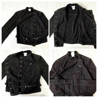 【アニエスベー】フランス製 コットンダブル シャツジャケット 黒 agnesb