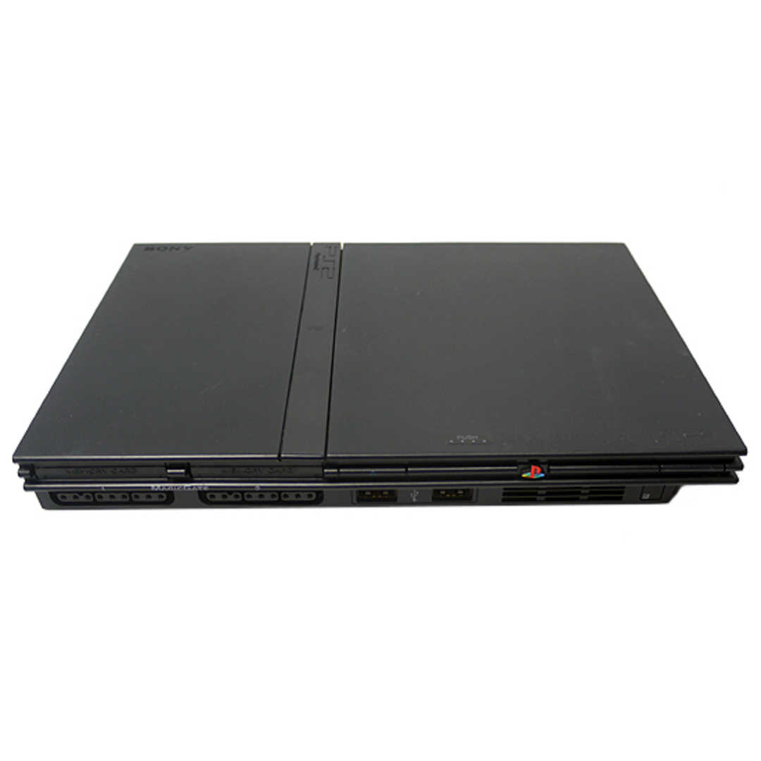 PlayStation2(プレイステーション2)のSONY　プレイステーション2チャコール・ブラック SCPH-75000CB 元箱あり エンタメ/ホビーのゲームソフト/ゲーム機本体(家庭用ゲーム機本体)の商品写真