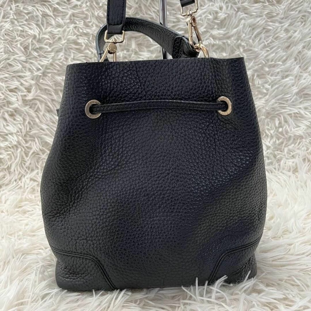 Furla - フルラ 巾着型 ショルダーバッグ レザー ポーチ付き ブラック