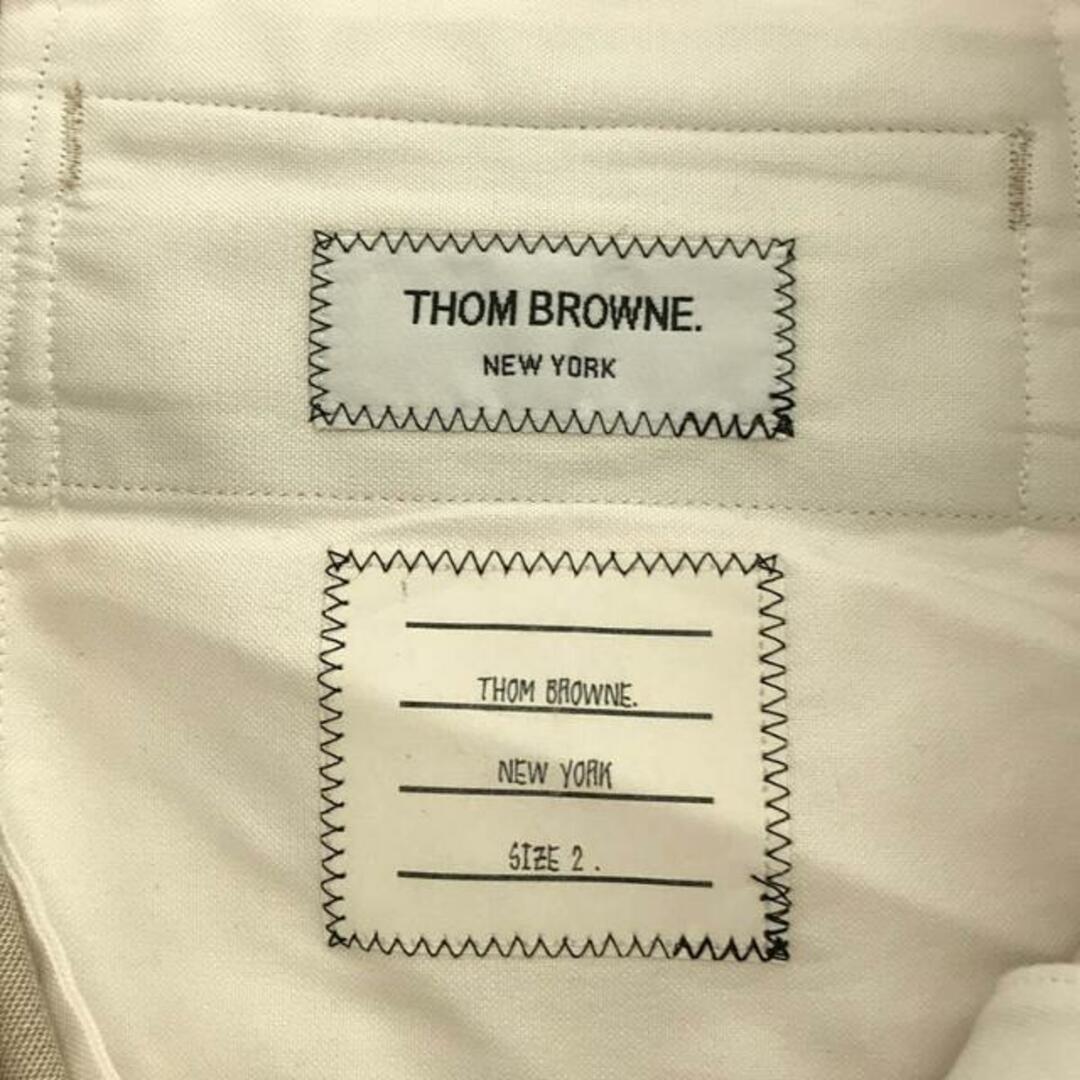 【美品】 THOM BROWNE / トムブラウン | トリコロールライン クロップドパンツ | 2 | キャメル | メンズ