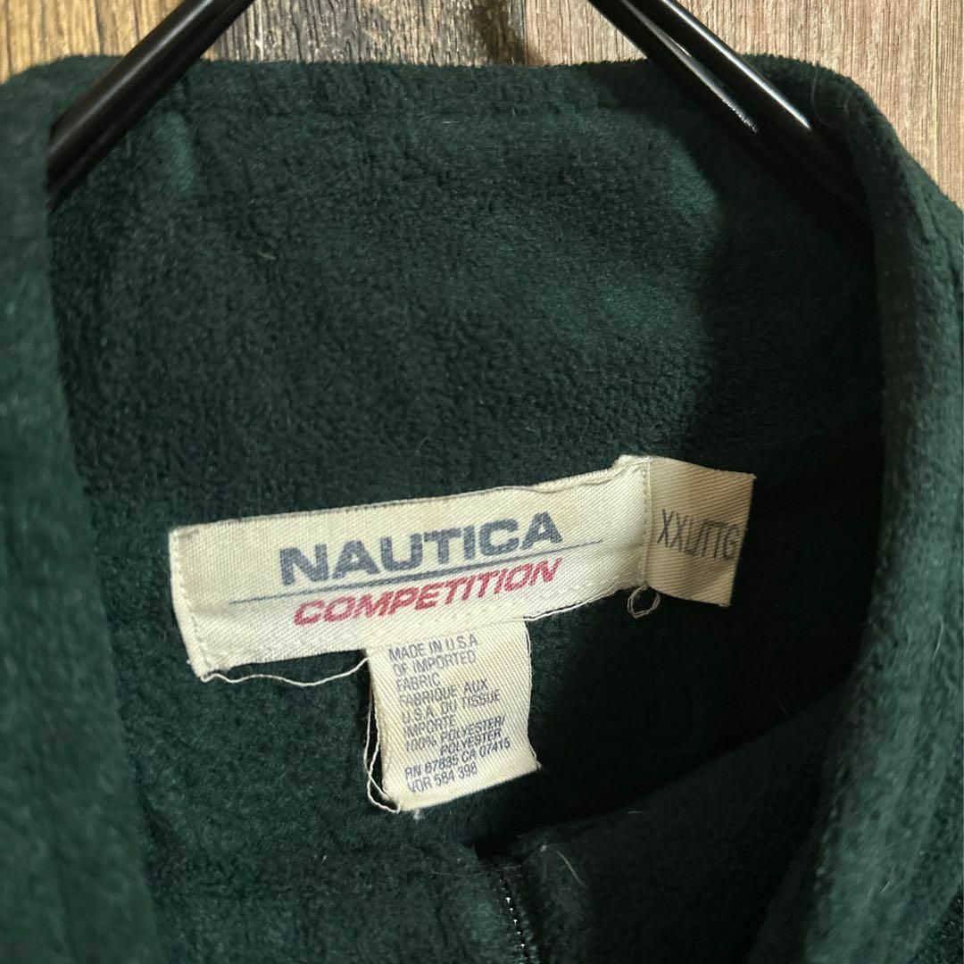 NAUTICA   ノーティカ ハーフジップ フリース グリーン XXL ロゴ