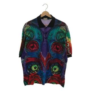 Gianni Versace / ジャンニヴェルサーチ | デザイン ポロシャツ | 46 | マルチカラー | メンズ(Tシャツ/カットソー(半袖/袖なし))