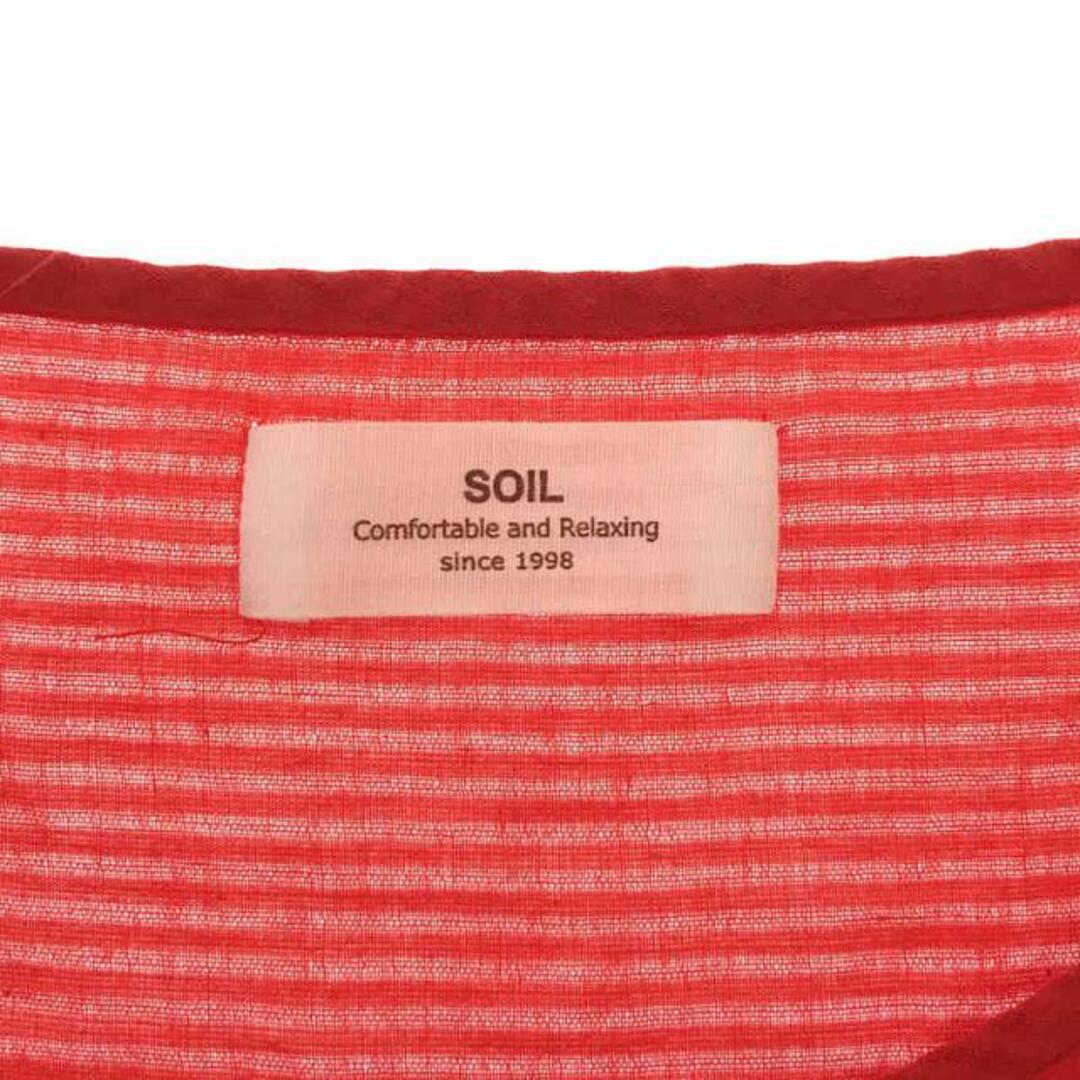 SOIL(ソイル)のSOIL / ソイル | ボーダー ノースリーブ チュニック ブラウス | 2 | レッド系 | レディース レディースのトップス(シャツ/ブラウス(半袖/袖なし))の商品写真