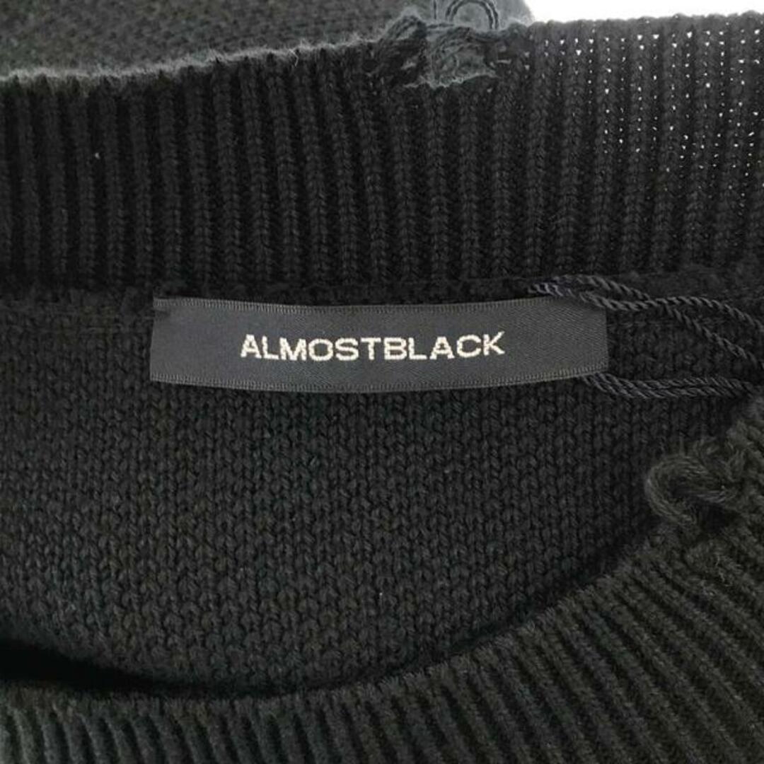 【美品】 ALMOSTBLACK / オールモストブラック | 2022SS | ダメージニットプルオーバー | 2 | Black | メンズ