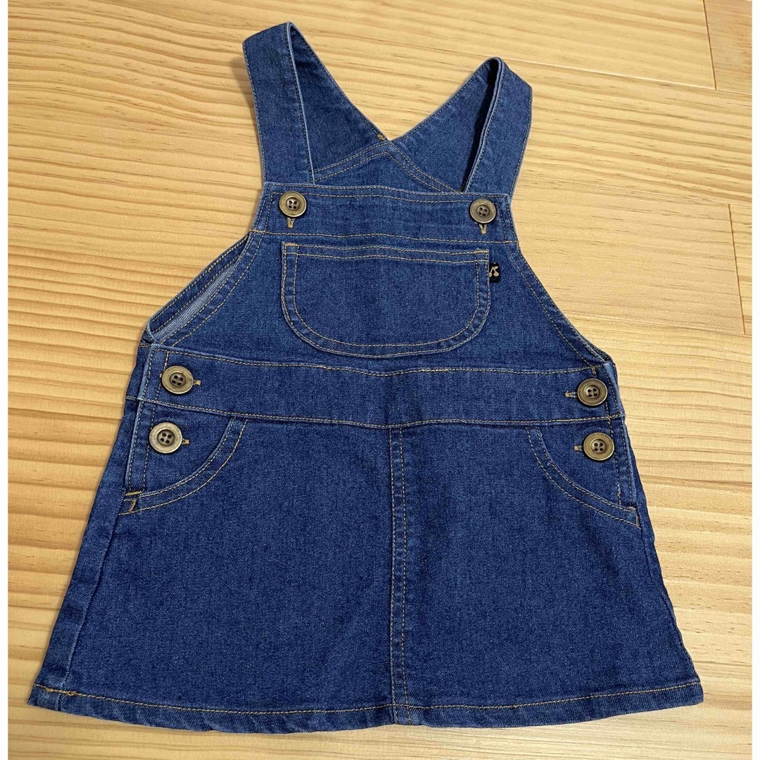 デニムワンピース　サイズ90 キッズ/ベビー/マタニティのキッズ服女の子用(90cm~)(ワンピース)の商品写真