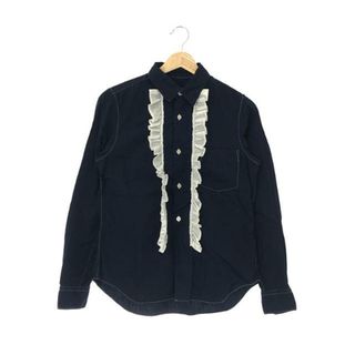 ブラックコムデギャルソン(BLACK COMME des GARCONS)のBLACK COMME des GARCONS / ブラックコムデギャルソン | 2012SS | 製品染め フリルシャツ | XS | ネイビー | レディース(シャツ/ブラウス(長袖/七分))