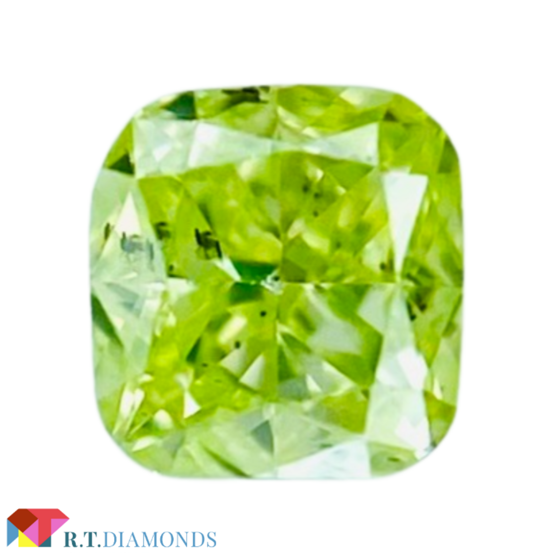 FANCY INTENSE YELLOW GREEN 0.070ct Xナチュラルクラリティ