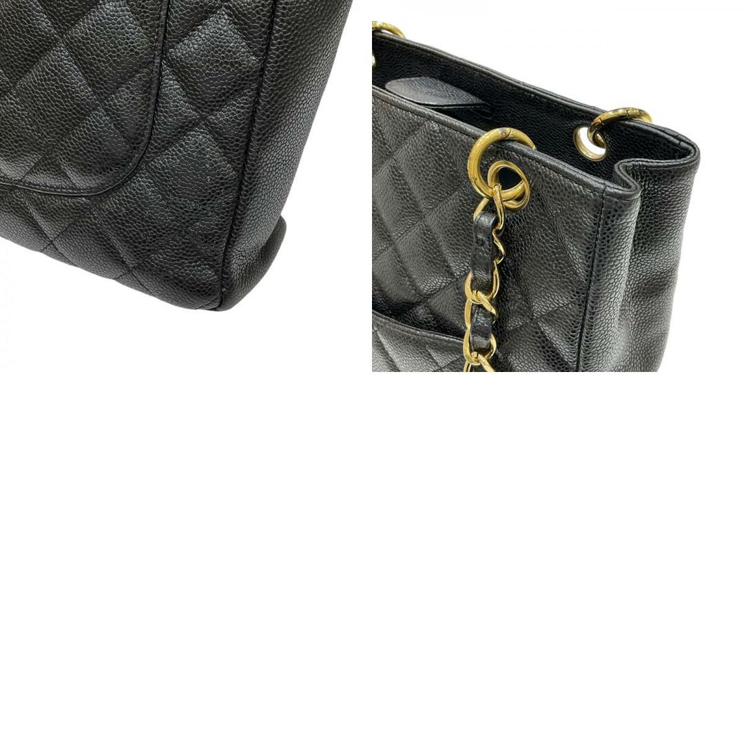 シャネル CHANEL マトラッセ PSTチェーントートバッグ ブラック ゴールド金具 キャビアスキン レディース トートバッグ