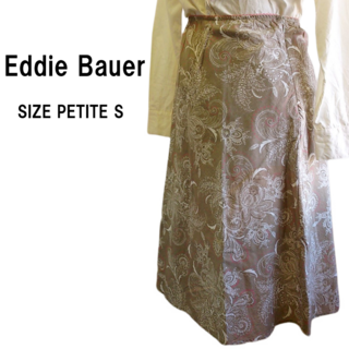 エディーバウアー(Eddie Bauer)の【Eddie Bauer】エディーバウアー　総花柄スカート　コットン100%(ひざ丈スカート)