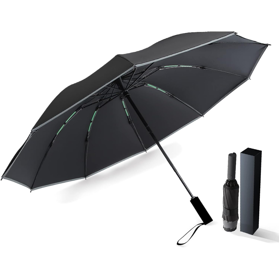 折り畳み傘 黒 メンズ ワンタッチ UVカット 紫外線 梅雨 遮光率99% - 傘