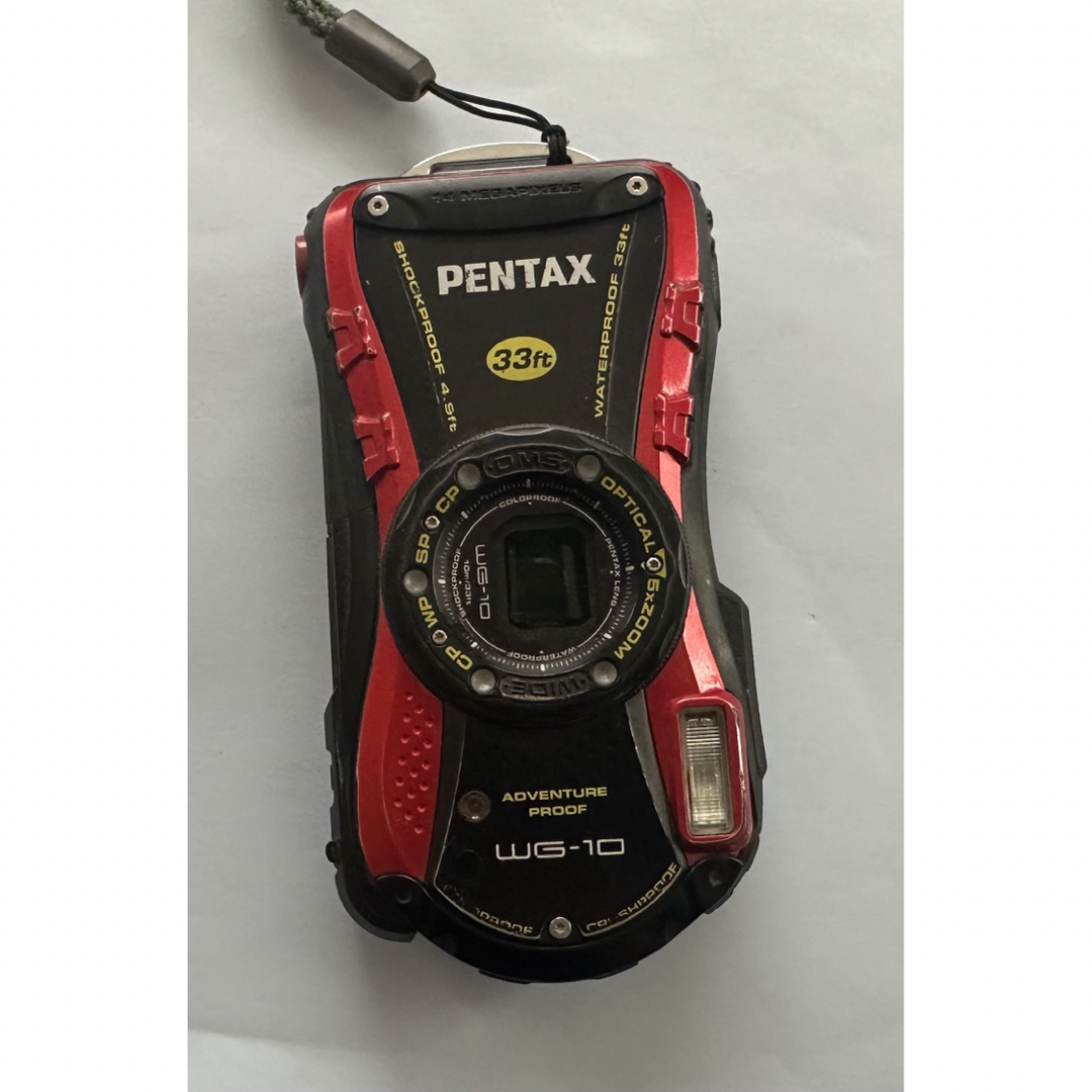 PENTAX 防水デジタルカメラ PENTAX WG-10 レッド 1cmマクロ マクロスタンド付属 PENTAX WG-10RD 1265  デジタルカメラ（コンパクト）