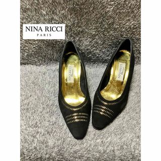 ニナリッチ(NINA RICCI)のNINA RICCI  スウェード ラウンドトゥ スタッズパンプス 35 1/2(ハイヒール/パンプス)