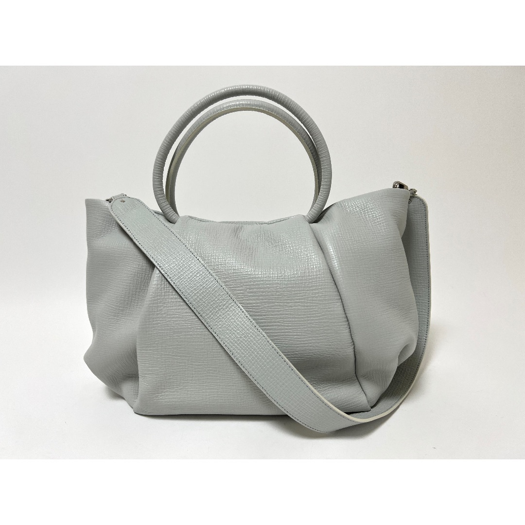 Epoi - Epoi エポイ Tuck タック トートバッグ ショルダーバッグ ストラップ 2WAY レザー ライトグレー 保証書 0041130 美品