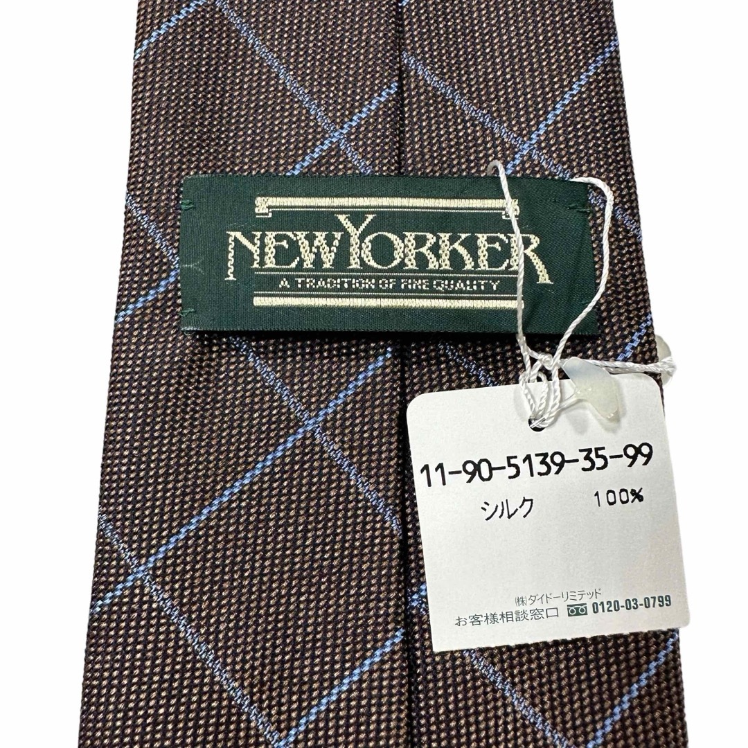 NEWYORKER(ニューヨーカー)のNEWYORKER ニューヨーカー新品 未使用 格子柄 人気ブランド 高級シルク メンズのファッション小物(ネクタイ)の商品写真