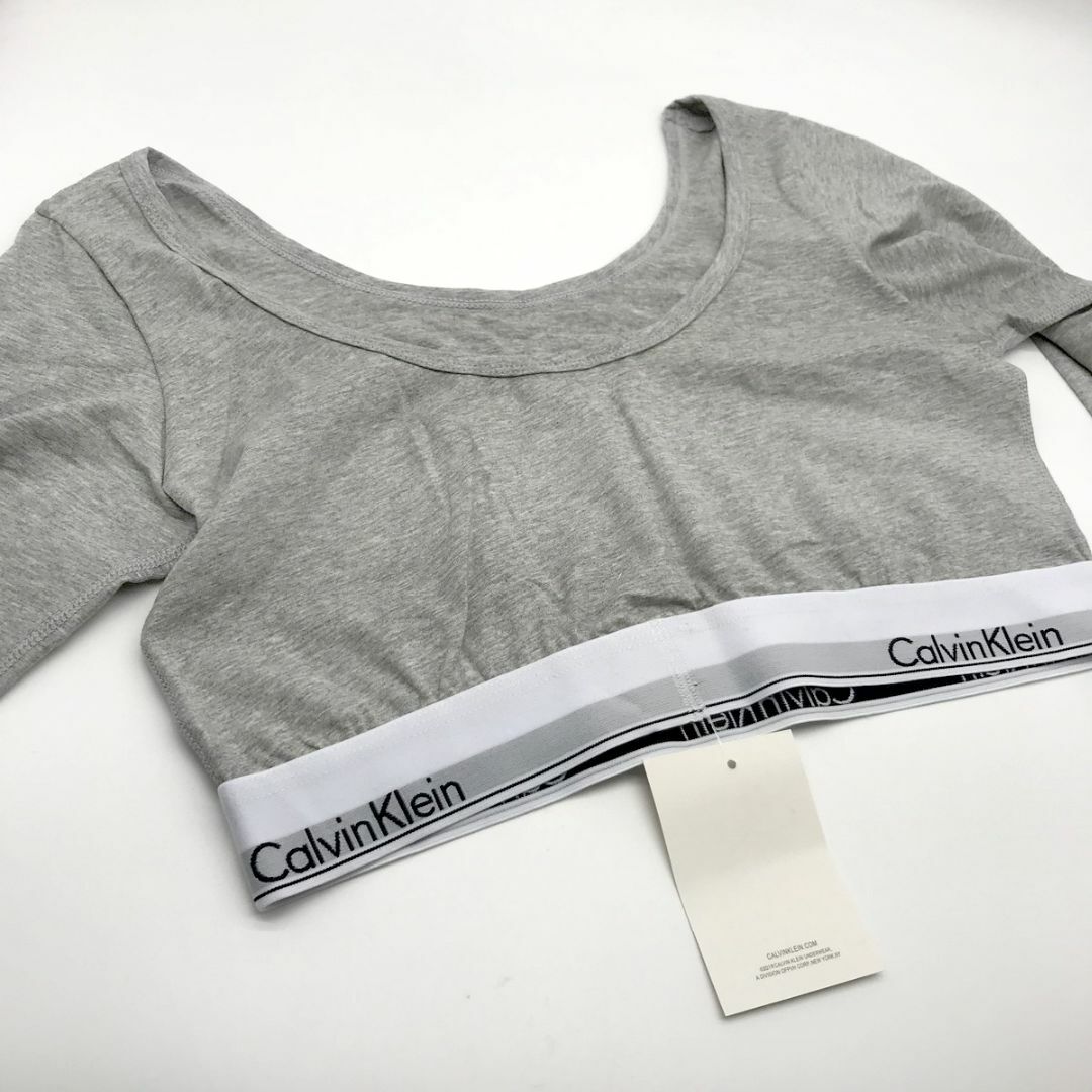 ck Calvin Klein(シーケーカルバンクライン)のカルバンクライン　レディース 　上着　長袖シャツ　Lサイズ　グレー レディースのトップス(Tシャツ(長袖/七分))の商品写真