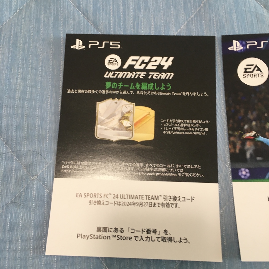 ps5 fc24 コード番号未使用 美品