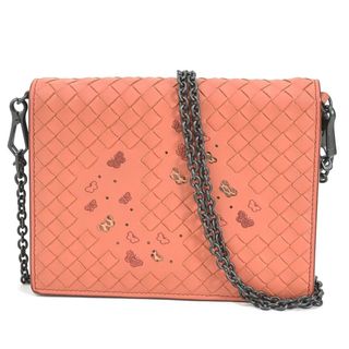 ボッテガヴェネタ(Bottega Veneta)のボッテガヴェネタ BOTTEGAVENETA ウォレットチェーン 斜め掛けショルダーバッグ イントレチャート レザー/メタル オレンジブラウン レディース 送料無料【中古】 e56893i(ウォレットチェーン)