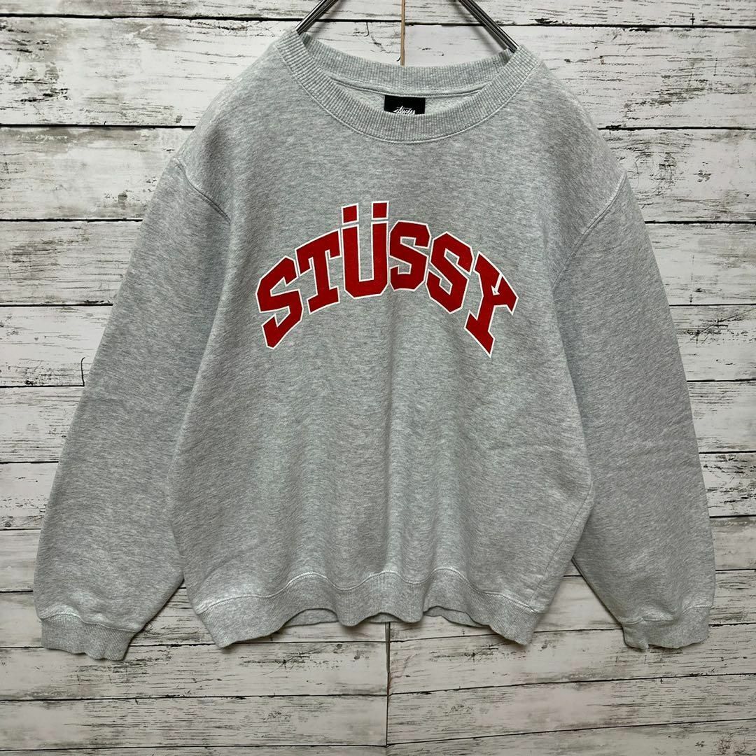 stussy ステューシー スウェット トレーナー ビッグロゴ 裏起毛 ベージュ