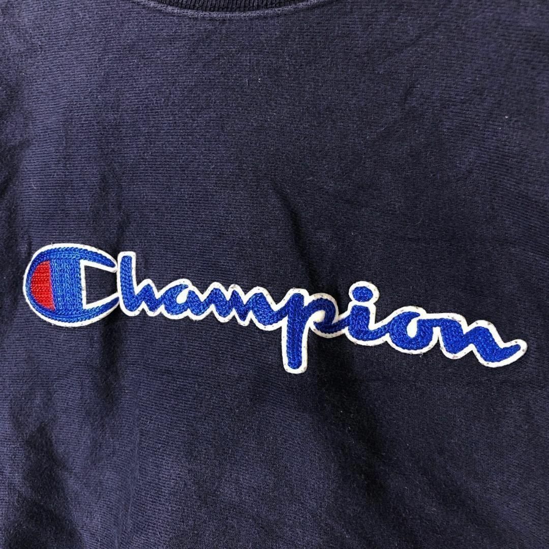 Champion(チャンピオン)のチャンピオン リバースウィーブ フロント刺繍ロゴトレーナー スウェット ネイビー メンズのトップス(スウェット)の商品写真