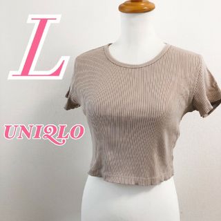 ユニクロ(UNIQLO)のUNIQLO ユニクロ　半袖リブニット　アイボリー　L　セーター　ミニ丈(ニット/セーター)