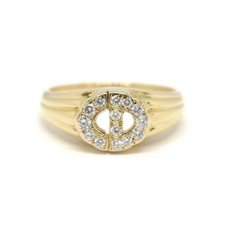 クリスチャンディオール(Christian Dior)の【中古】Christian Dior クリスチャンディオール K18YG ダイヤ 0.354ct ロゴ リング ry(リング(指輪))