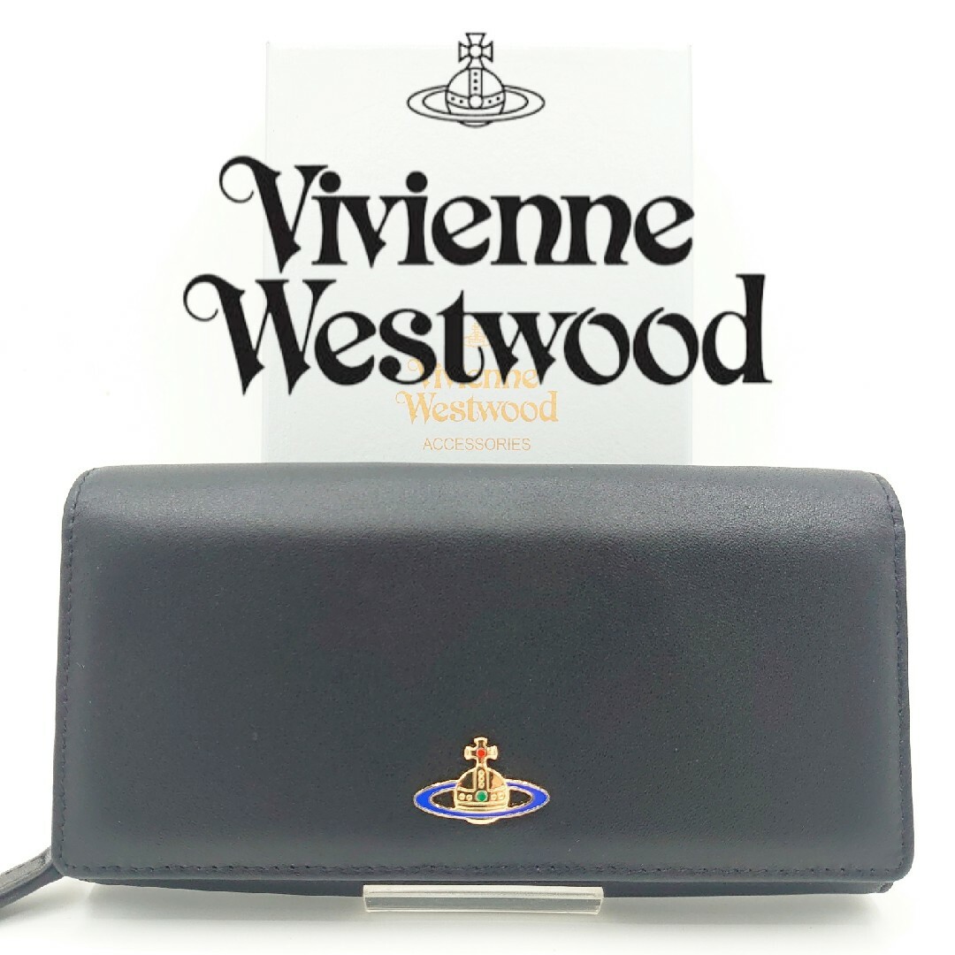 新品  Vivienne Westwood ／２つ折り長財布／ブラック／箱袋付