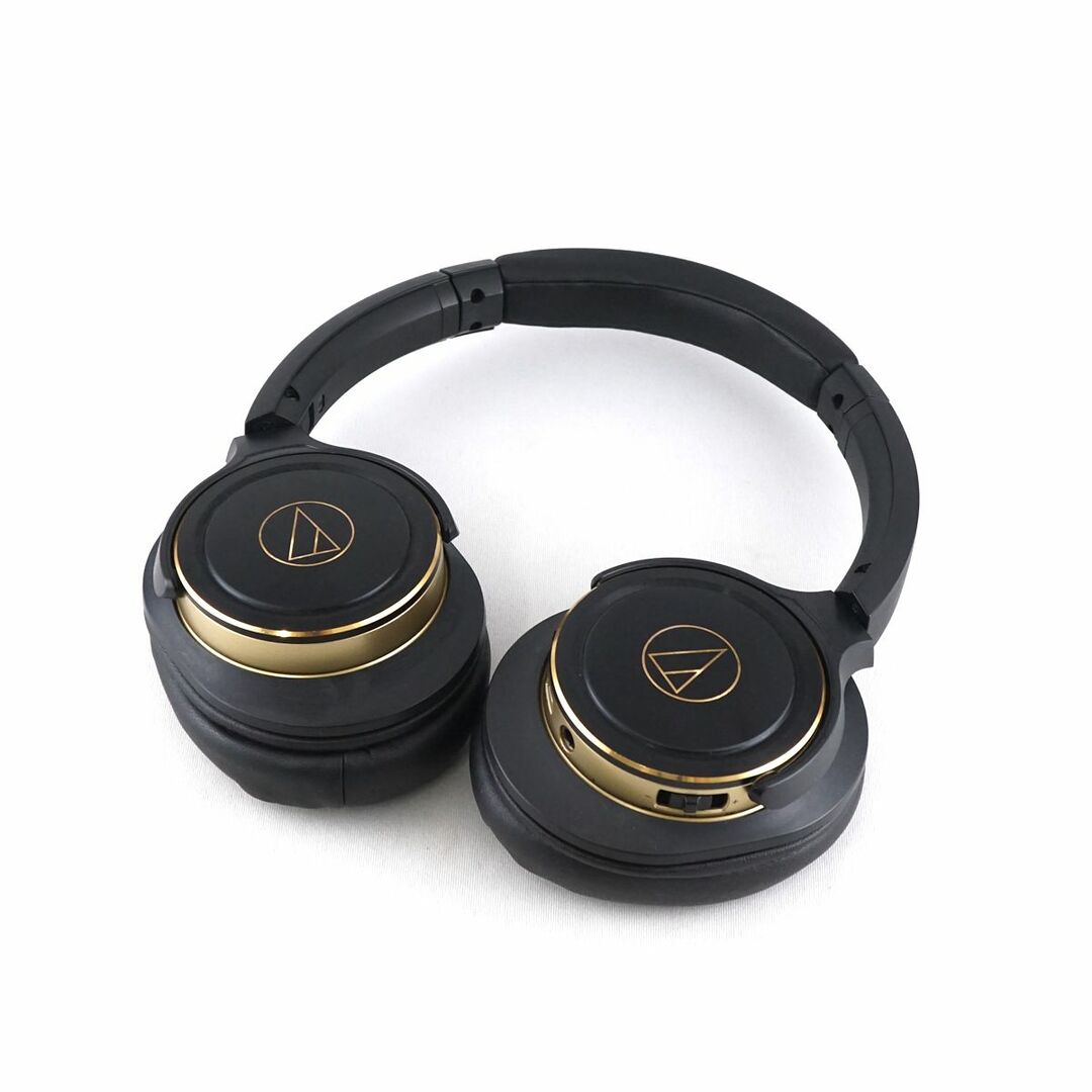 audio-technica ATH-WS660BT ワイヤレスヘッドホン USED美品 SOLIDBASS 重低音 マイク オーディオテクニカ ブラック ゴールド 完動品 V9149