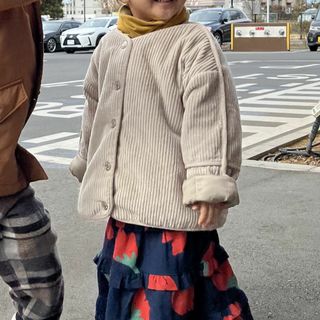 ザラキッズ(ZARA KIDS)の美品★ ZARA KIDS コーデュロイ&ボアジャケット 6Y 110 120(ジャケット/上着)