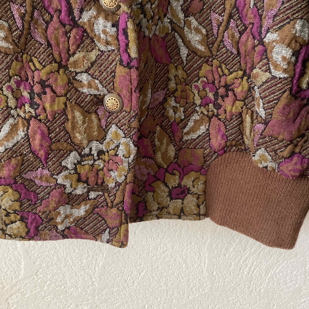 vintageヴィンテージレトロゴブラン花柄刺繍コート 4