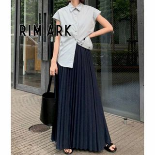 リムアーク(RIM.ARK)の【送料無料】RIM.ARK Pleats maxi SK size38ネイビー(ロングスカート)