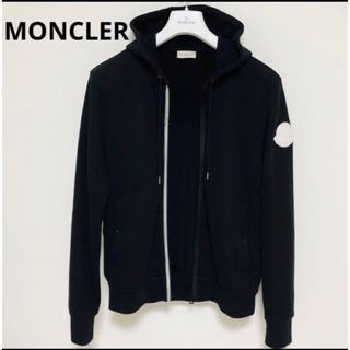 MONCLER - MONCLER モンクレール 肩ラバーワッペン パーカー ブラック