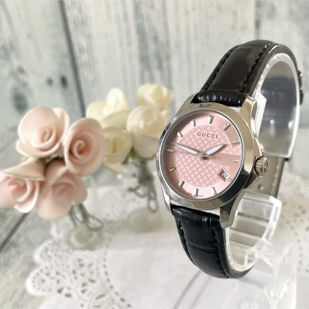 Gucci - 【動作OK】GUCCI グッチ 126.5 腕時計 Gタイムレス ピンクの