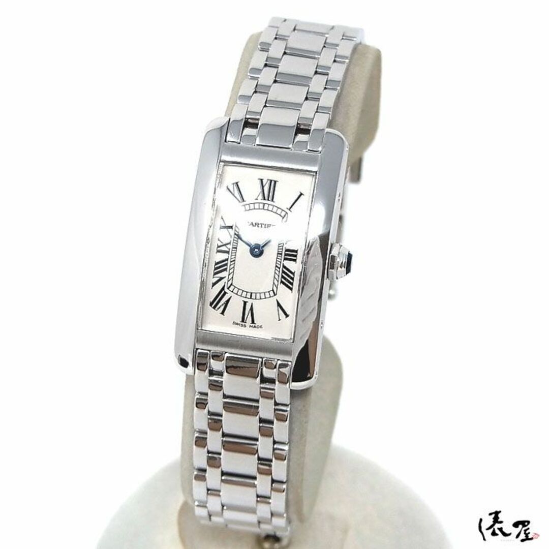 【オーバーホール済】K18WG カルティエ タンクアメリカン SM レディース Cartier 時計 腕時計  ホワイトゴールド【送料無料】 2