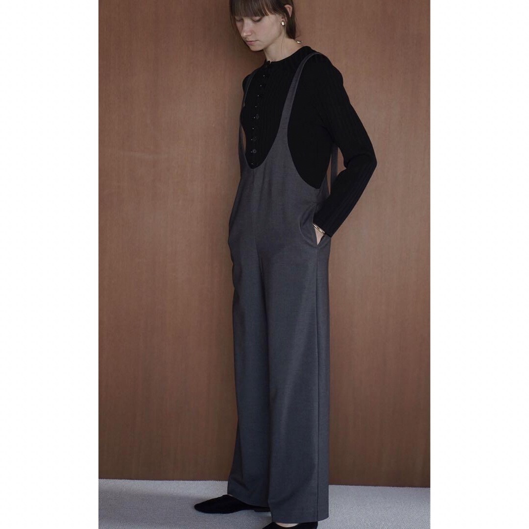 グレーサイズU NECK TUCK SALOPETTE PANTS グレー