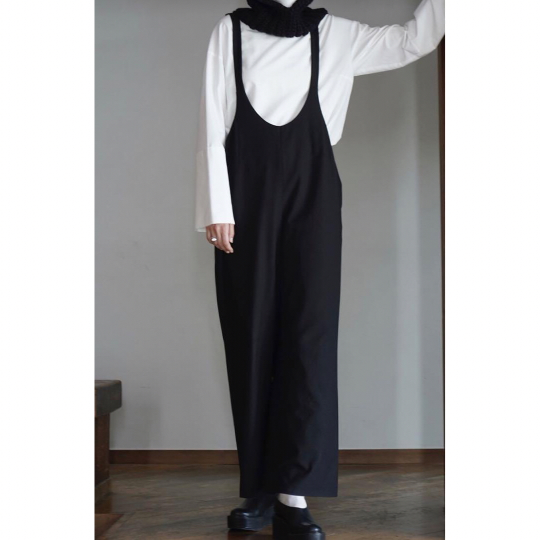 ブラックサイズU NECK TUCK SALOPETTE PANTS ブラック