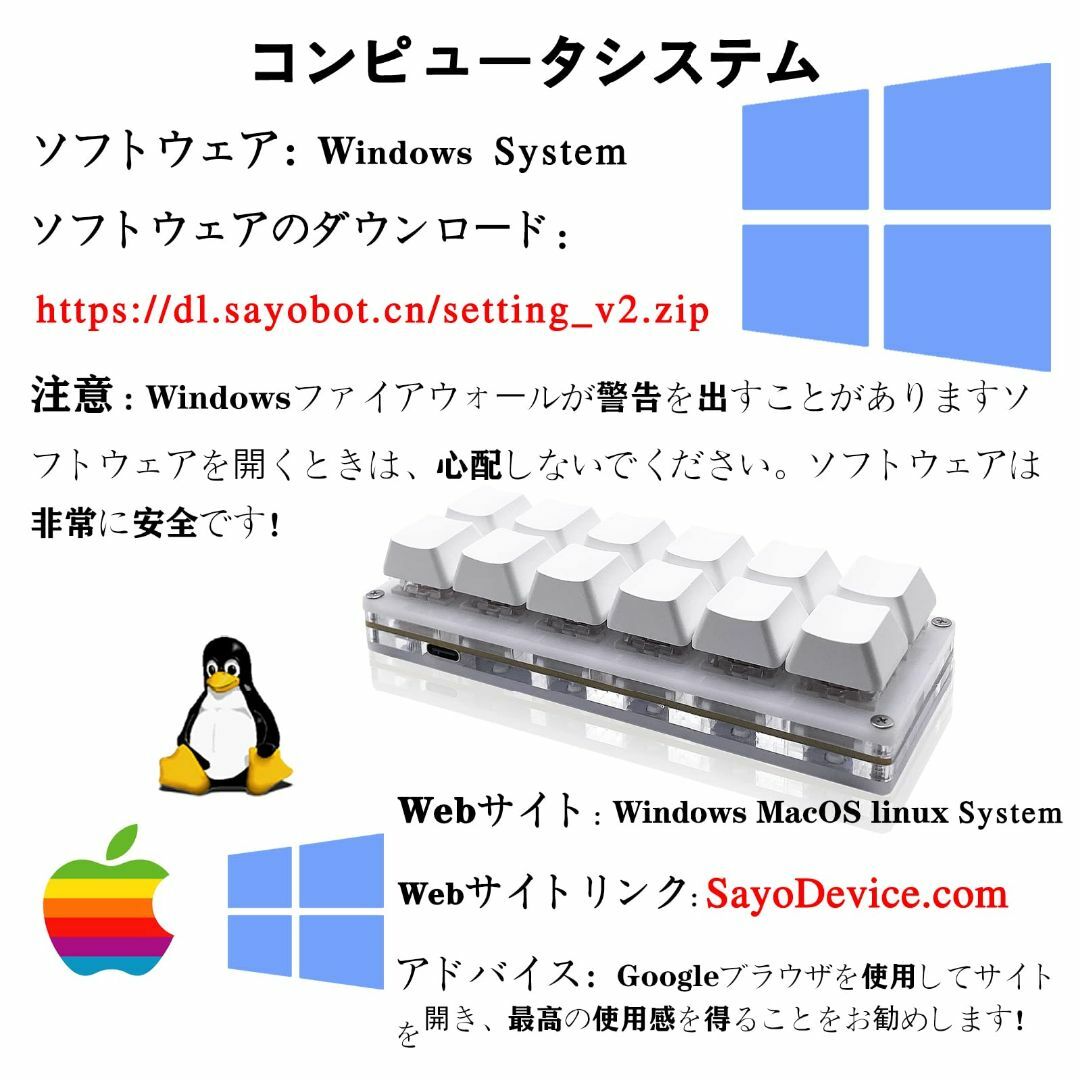 【色: ホワイト】Newhui 12キーメカニカルゲーミングキーボード 片手キー 4