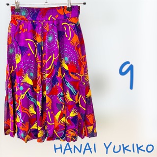 ユキコハナイ(Yukiko Hanai)のYUKIKO HANAI 総柄ひざ丈スカート  9号サイズ(ひざ丈スカート)