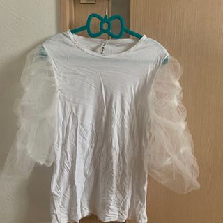 アチャチュムムチャチャ(AHCAHCUM.muchacha)のあちゃちゅむ🩵チュール袖Tシャツ(Tシャツ(長袖/七分))