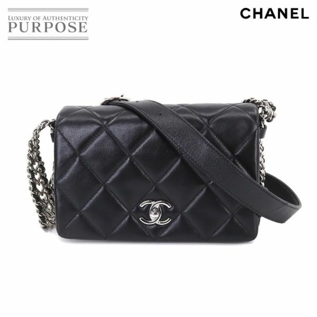 未使用 展示品 シャネル CHANEL マトラッセ チェーン ショルダー バッグ レザー ブラック シルバー 金具 VLP 90208086