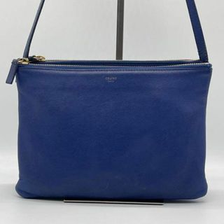 セリーヌ(celine)の✨️極美品✨️CELINE セリーヌ TRIOLARGE トリオ ラージ　ブルー(ハンドバッグ)