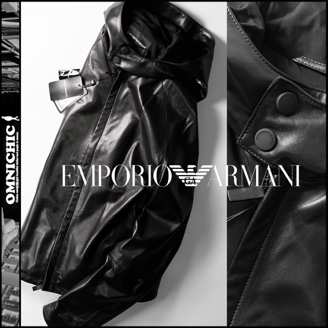 Emporio Armani - 新品19万EMPORIO ARMANIラムレザーパーカー