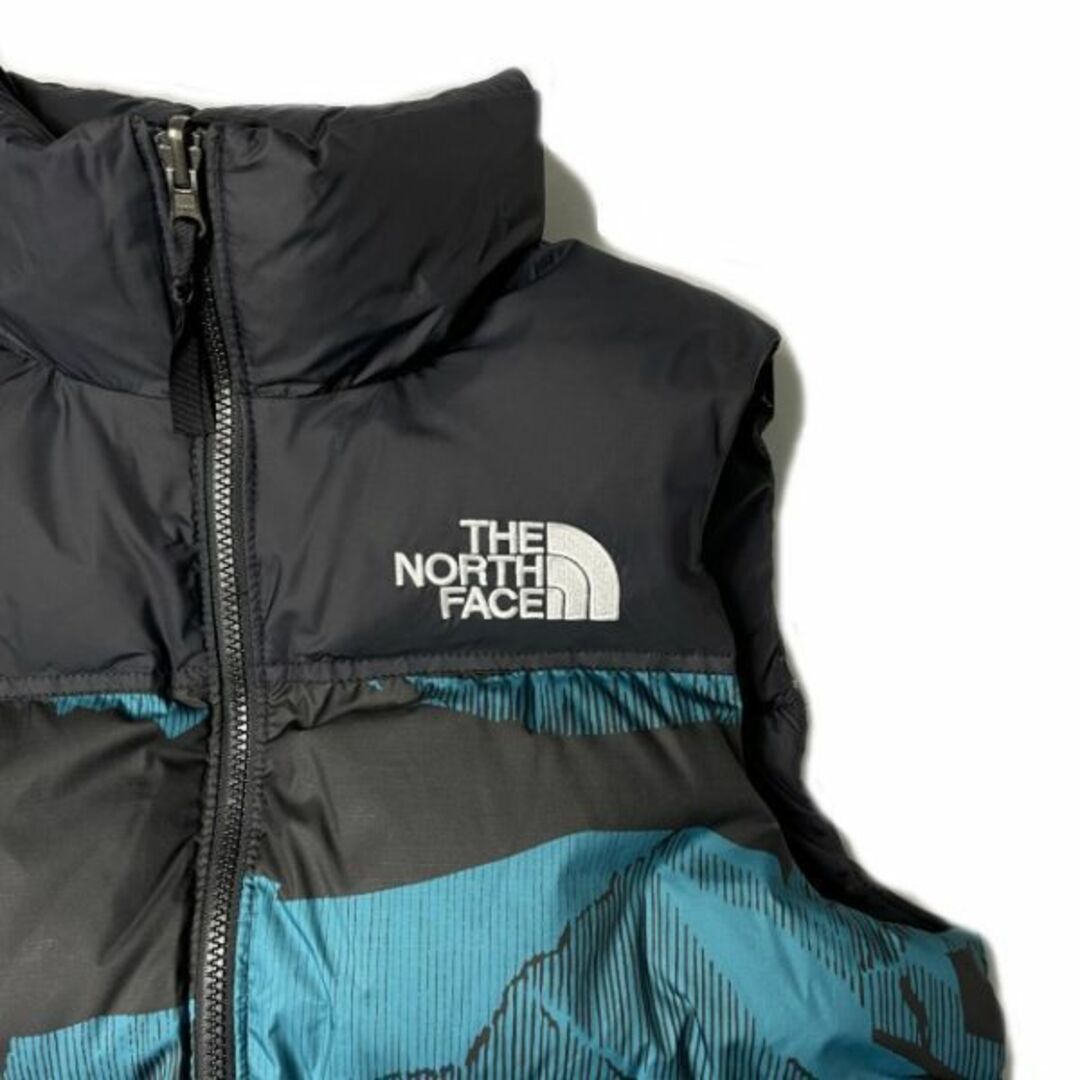 THE NORTH FACE(ザノースフェイス)のノースフェイス ダウンベスト US限定 RDS(S)青 総柄 190122 メンズのジャケット/アウター(ダウンベスト)の商品写真