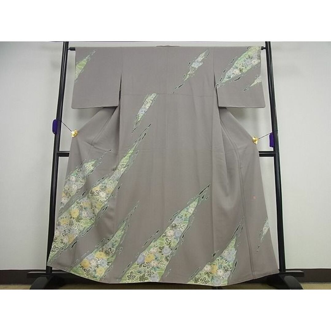 平和屋1□極上 本加賀友禅作家 魚津誠 訪問着 てんとう虫 枝花 鳩羽鼠