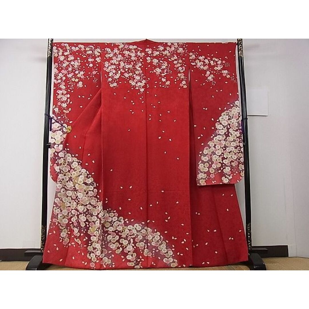 平和屋1□極上 振袖 刺繍 枝垂れ桜 暈し染め 金彩 逸品 3s30258-