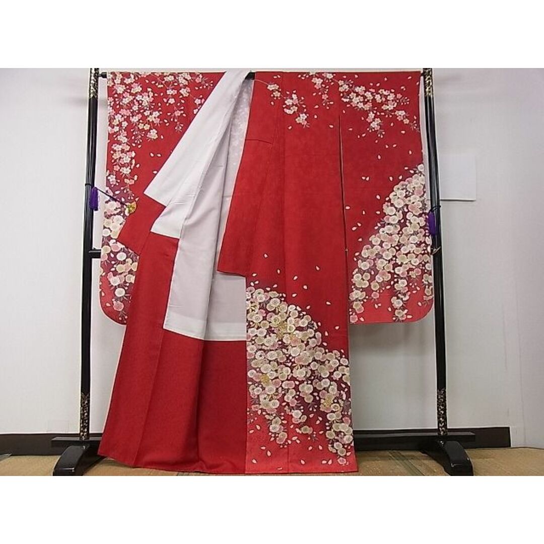平和屋1□極上 振袖 刺繍 枝垂れ桜 暈し染め 金彩 逸品 3s30258-