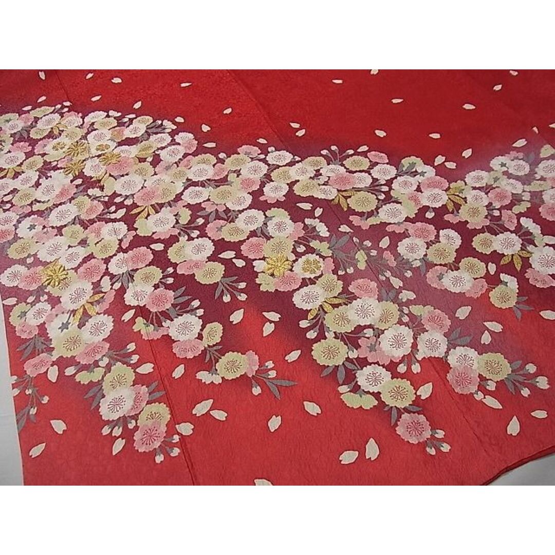 平和屋1□極上 振袖 刺繍 枝垂れ桜 暈し染め 金彩 逸品 3s30258-