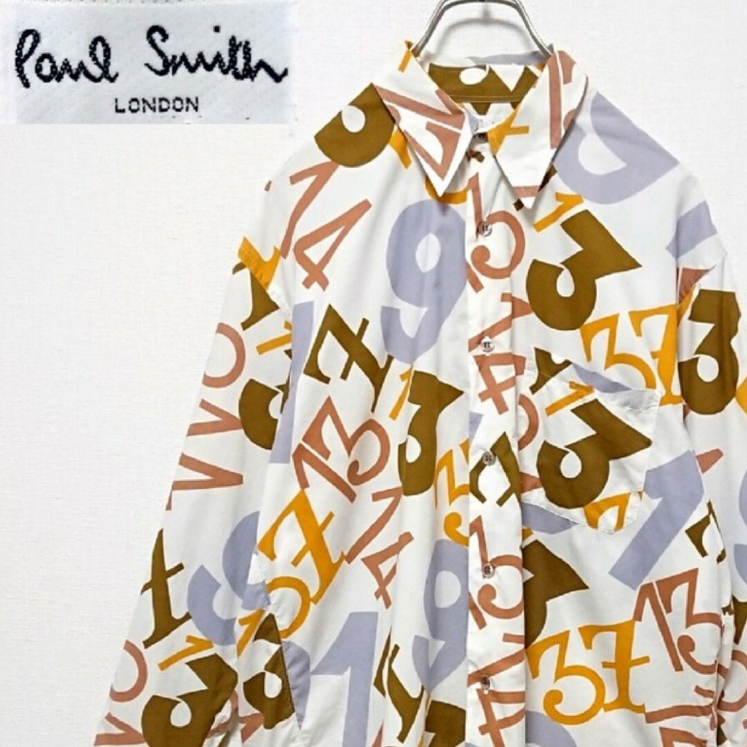 paul smith ポールスミス ロンドン 半袖ナンバー柄シャツ 数字