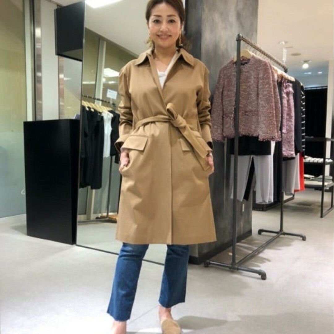 theory(セオリー)の良品 セオリー TWILL/BELTED.CAR.COAT ベルト付きコート レディースのジャケット/アウター(トレンチコート)の商品写真